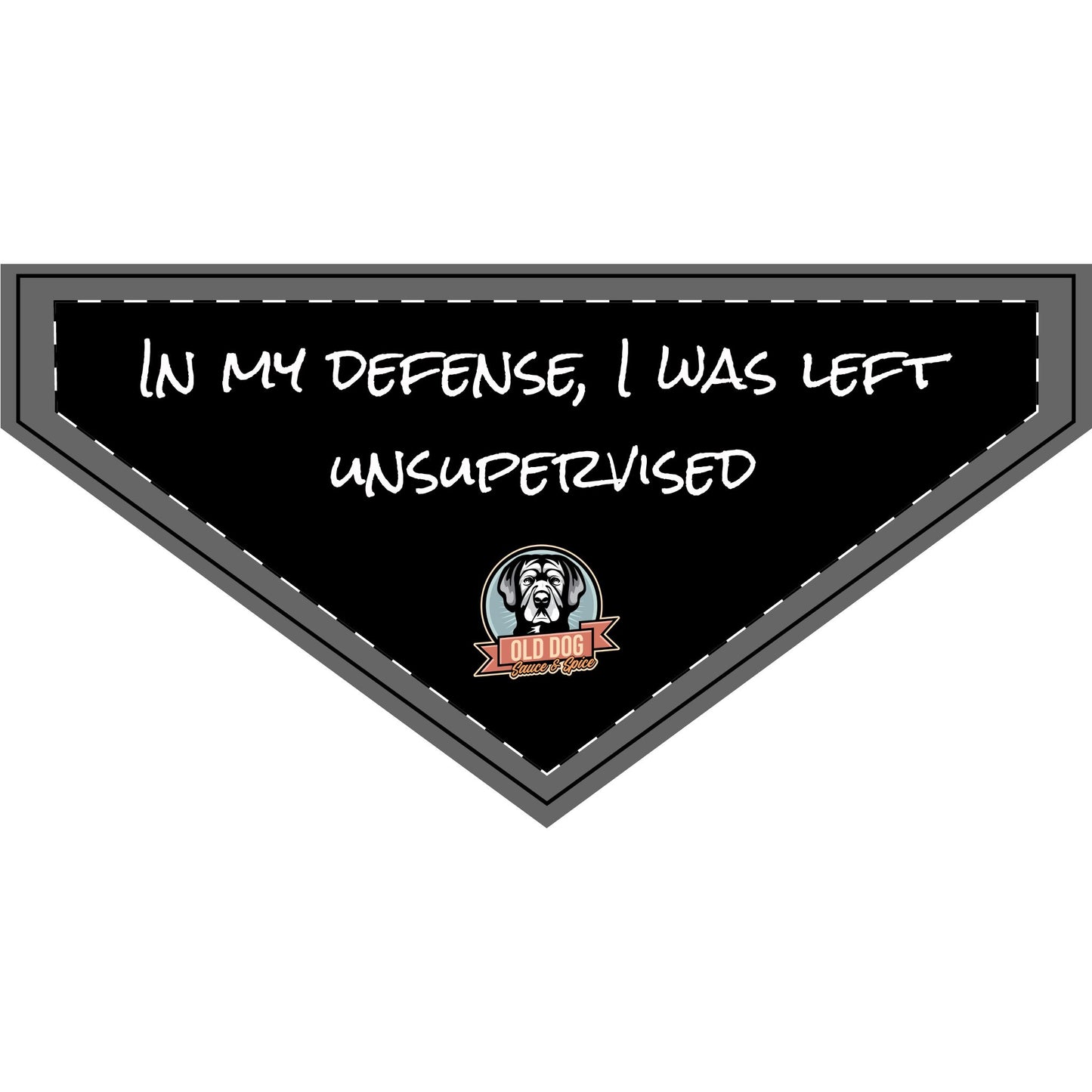Funny Clip-on Pet Bandana - "In My Defense, I Was Left Unsupervised" - Perfect for Dogs!