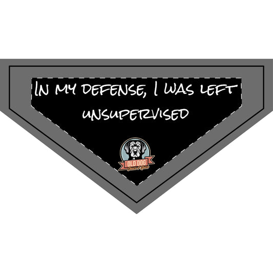 Funny Clip-on Pet Bandana - "In My Defense, I Was Left Unsupervised" - Perfect for Dogs!